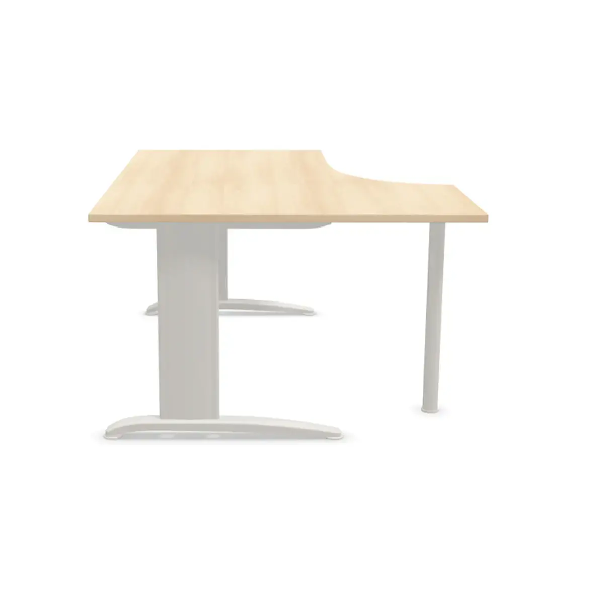 Bureau BUENOS AIRES compact retour à gauche acacia clair/alu