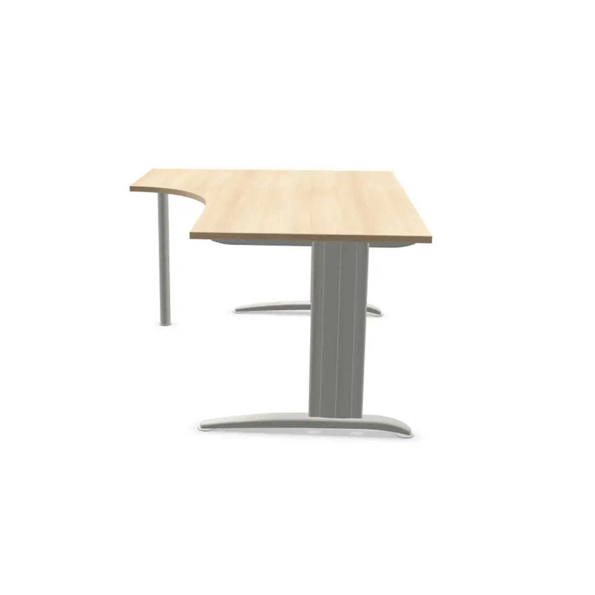 Bureau BUENOS AIRES compact retour à gauche acacia clair/alu