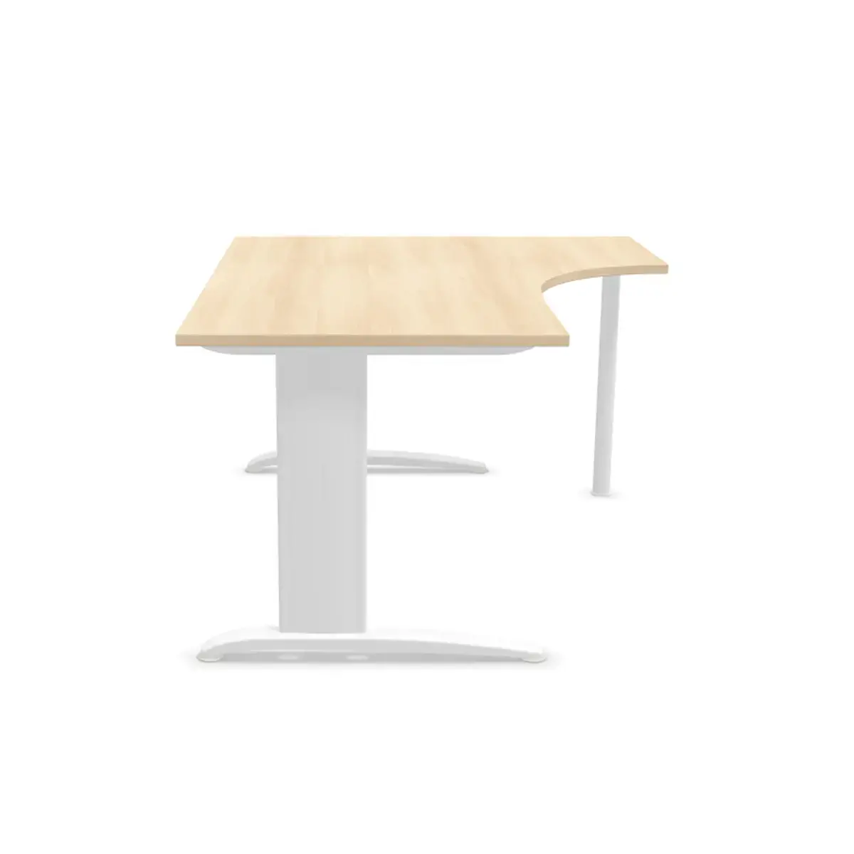 Bureau BUENOS AIRES compact retour à droite acacia/blanc, L160