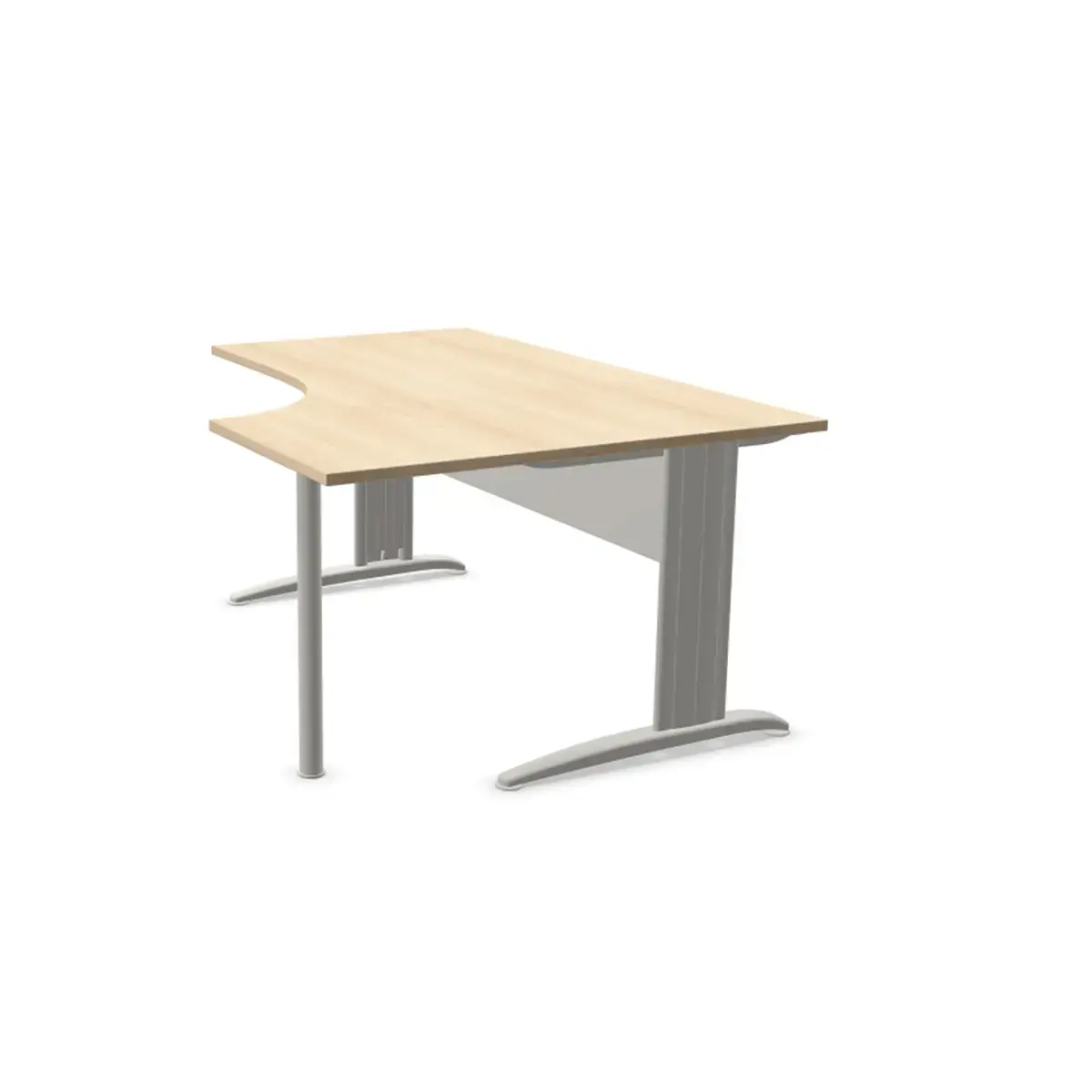 Bureau BUENOS AIRES compact retour à droite acacia/alu, L160
