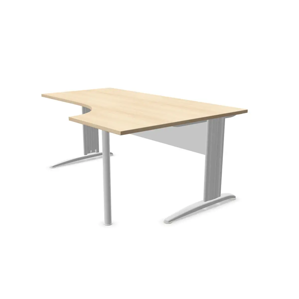 Bureau BUENOS AIRES compact retour &agrave; droite acacia/blanc, L180 