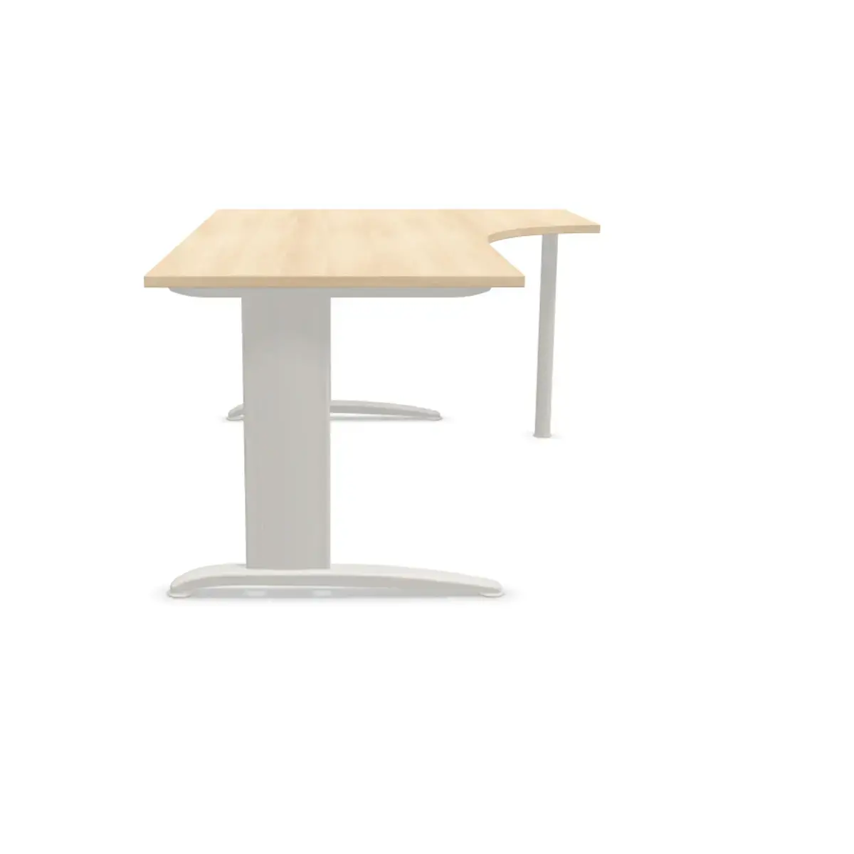 Bureau BUENOS AIRES compact retour &agrave; droite acacia/alu, L180 
