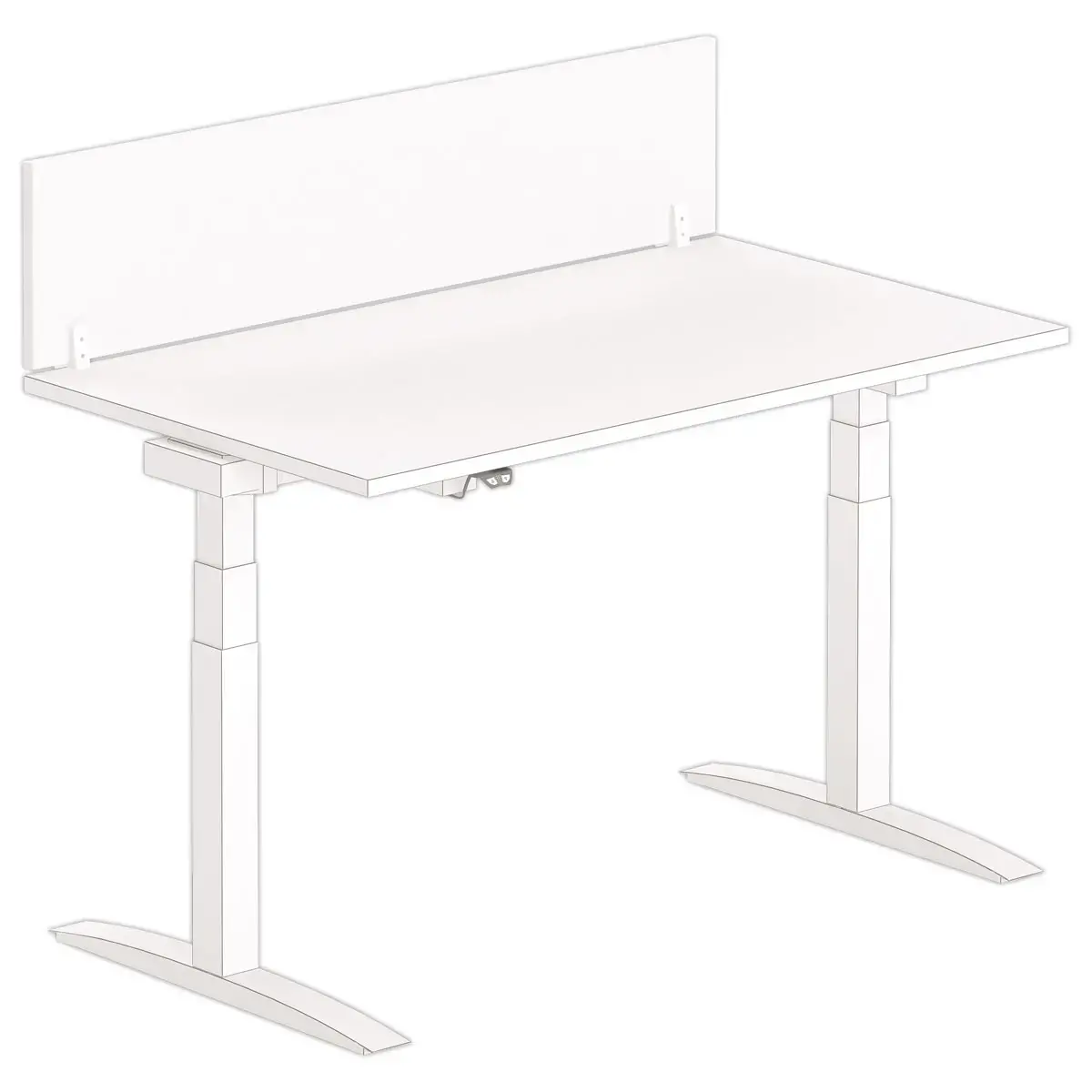 Cloisonnette pour bureau L 140 blanc/blanc 