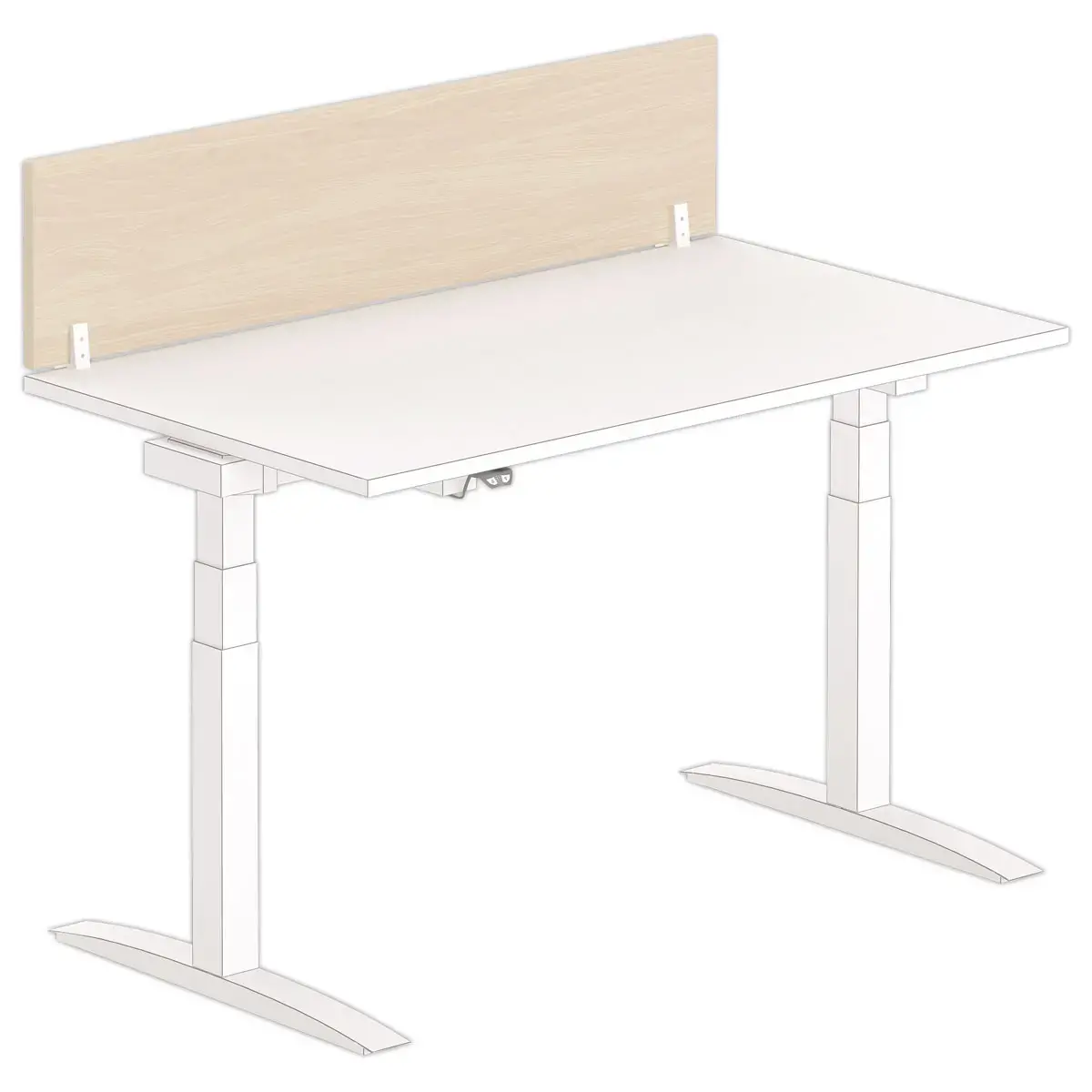 Cloisonnette pour bureau L 140 acacia/blanc 