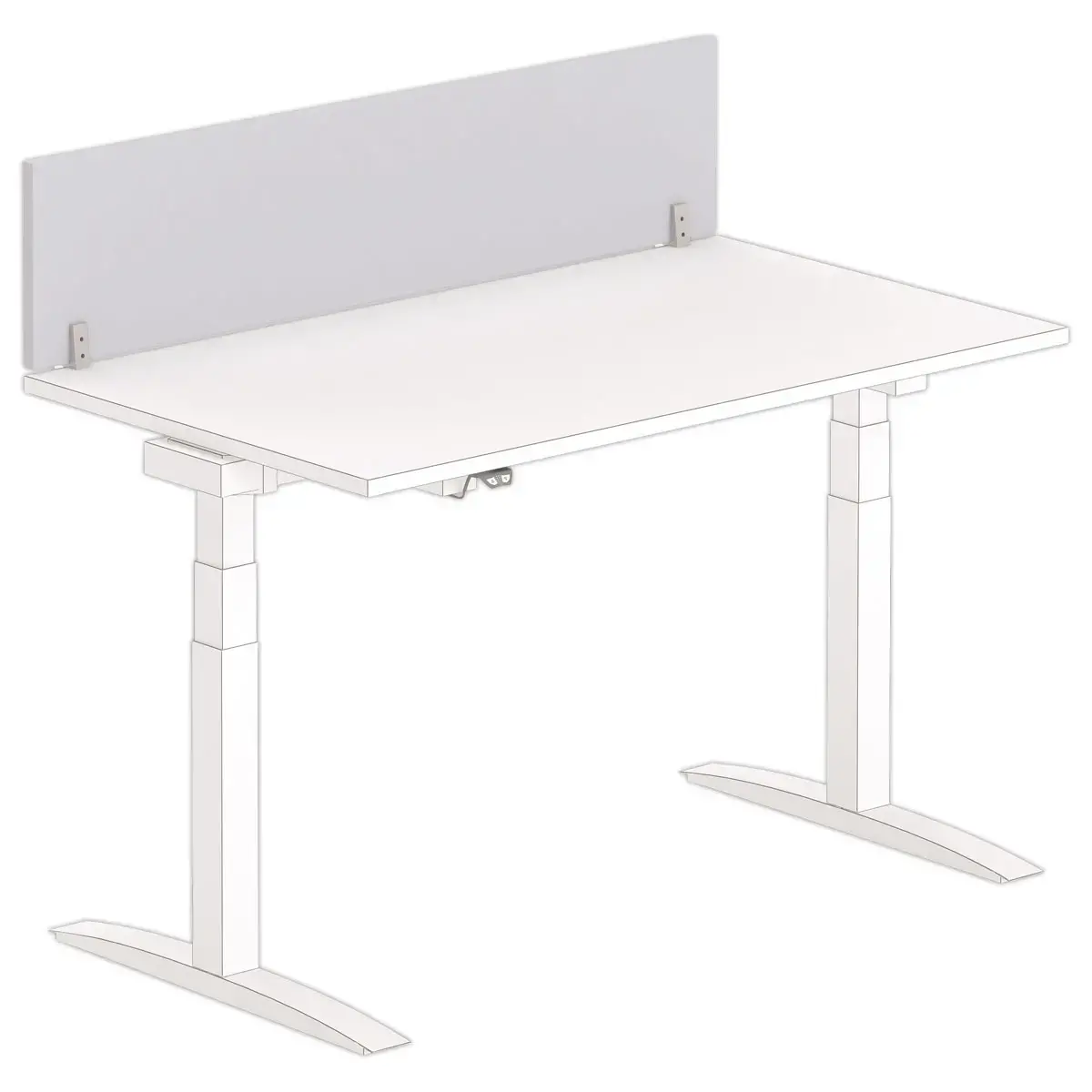 Cloisonnette pour bureau L. 140 gris/alu