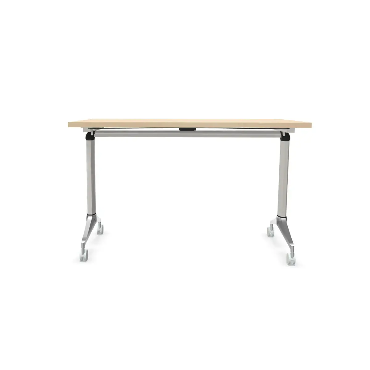 Table rabattable - 120 x 70 cm - Acacia clair et aluminium