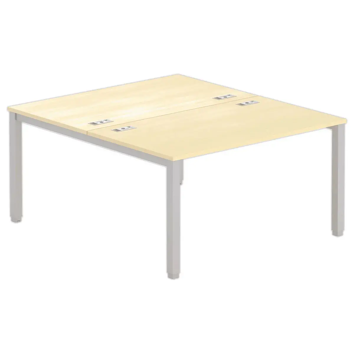 Bureau vis &agrave; vis 4 pieds 140 X 160 X 74 h&ecirc;tre/alu 