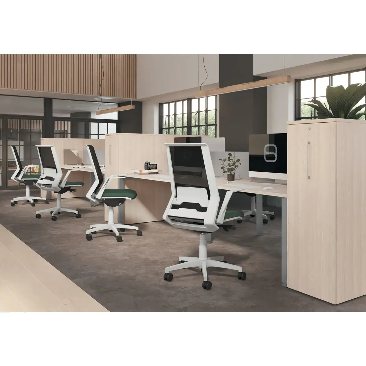 Bureau vis &agrave; vis 4 pieds 140 X 160 X 74 h&ecirc;tre/alu 