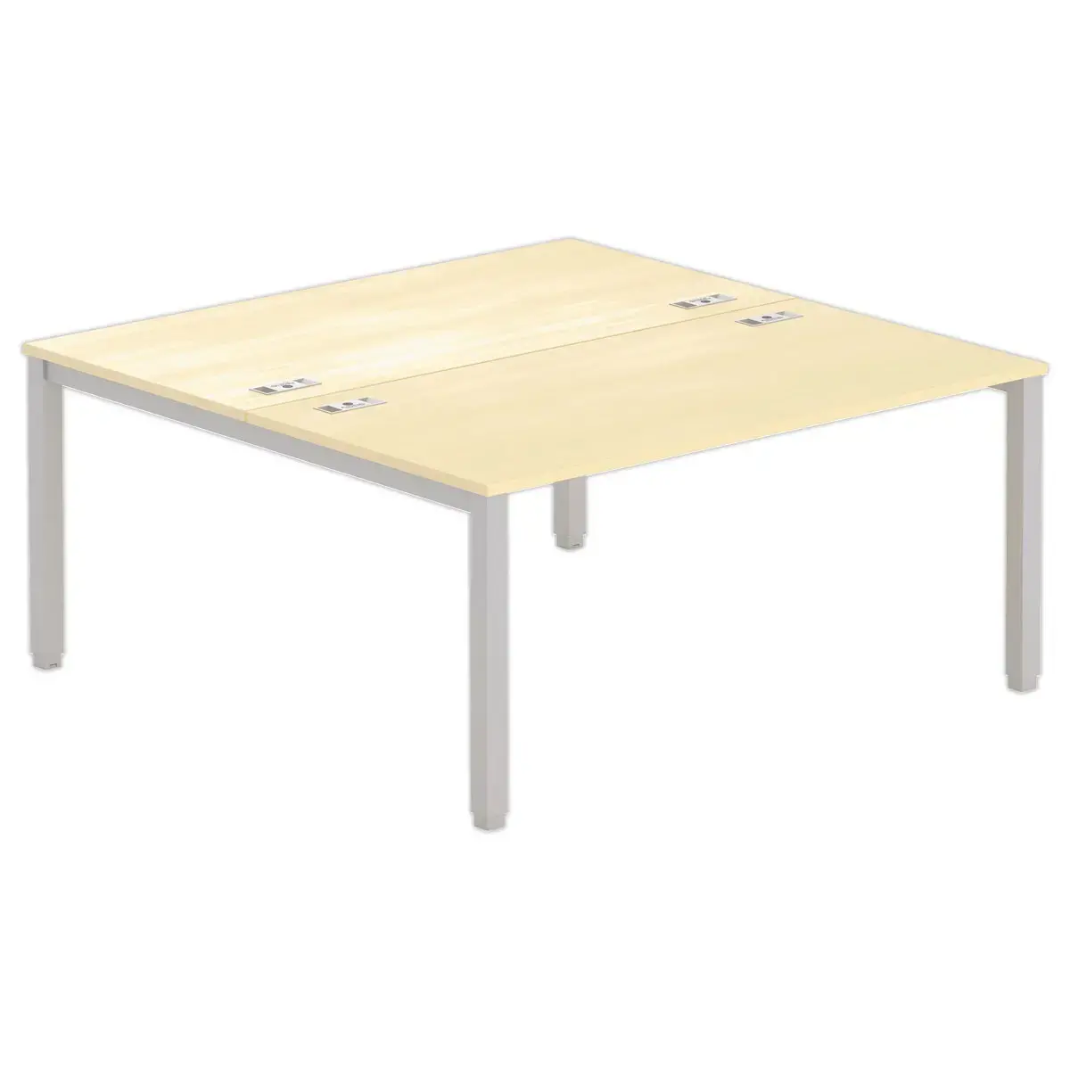 Bureau vis &agrave; vis 4 pieds 160 X 160 X 74 h&ecirc;tre/alu 