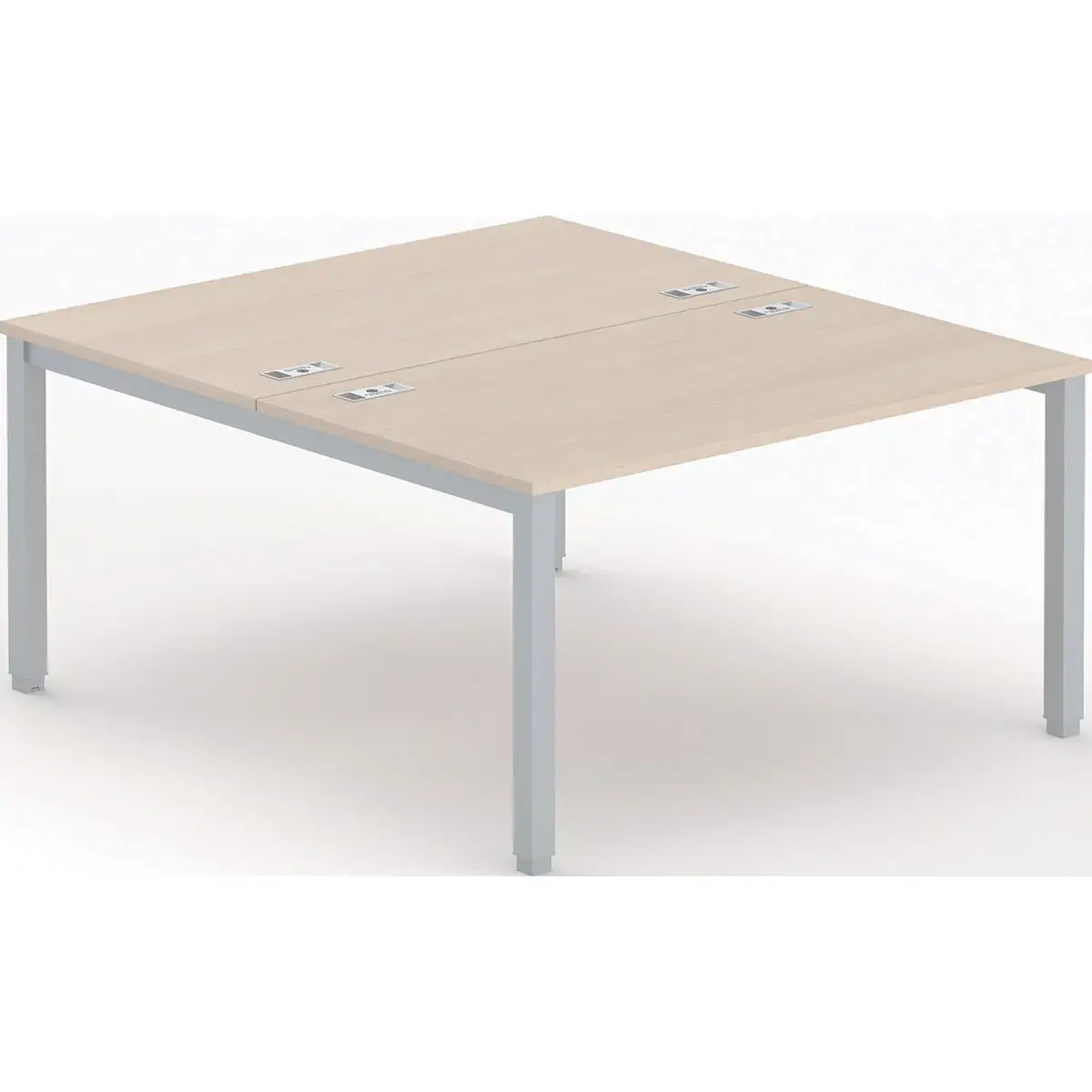 Bureau vis à vis 4 pieds 140 X 160 X 74 acacia/alu