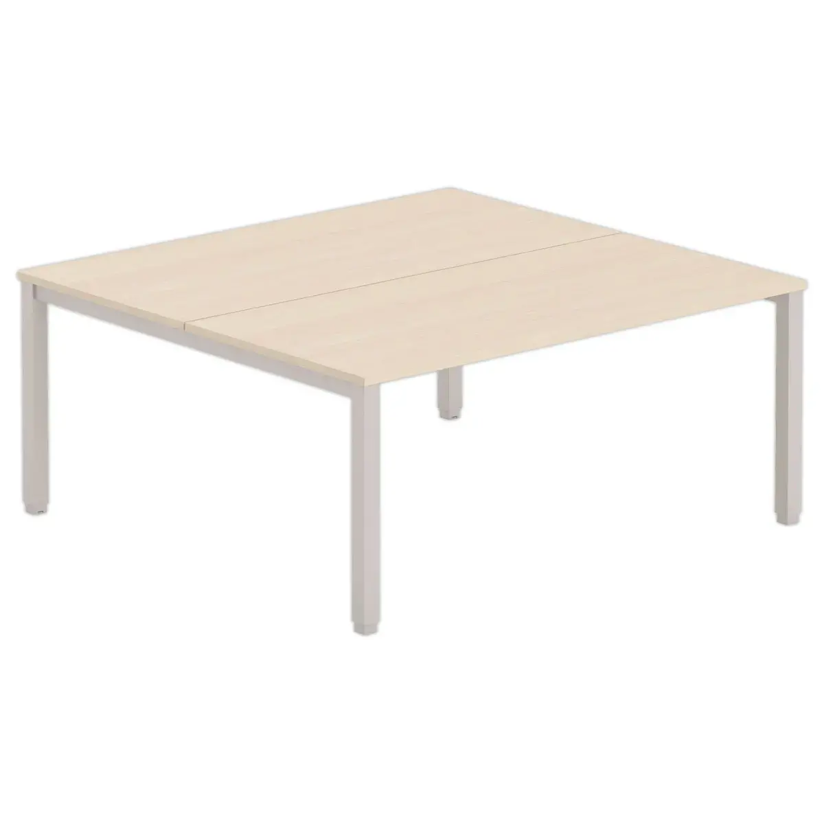 Bureau vis &agrave; vis 4 pieds 160 X 160 X 74 acacia/alu 