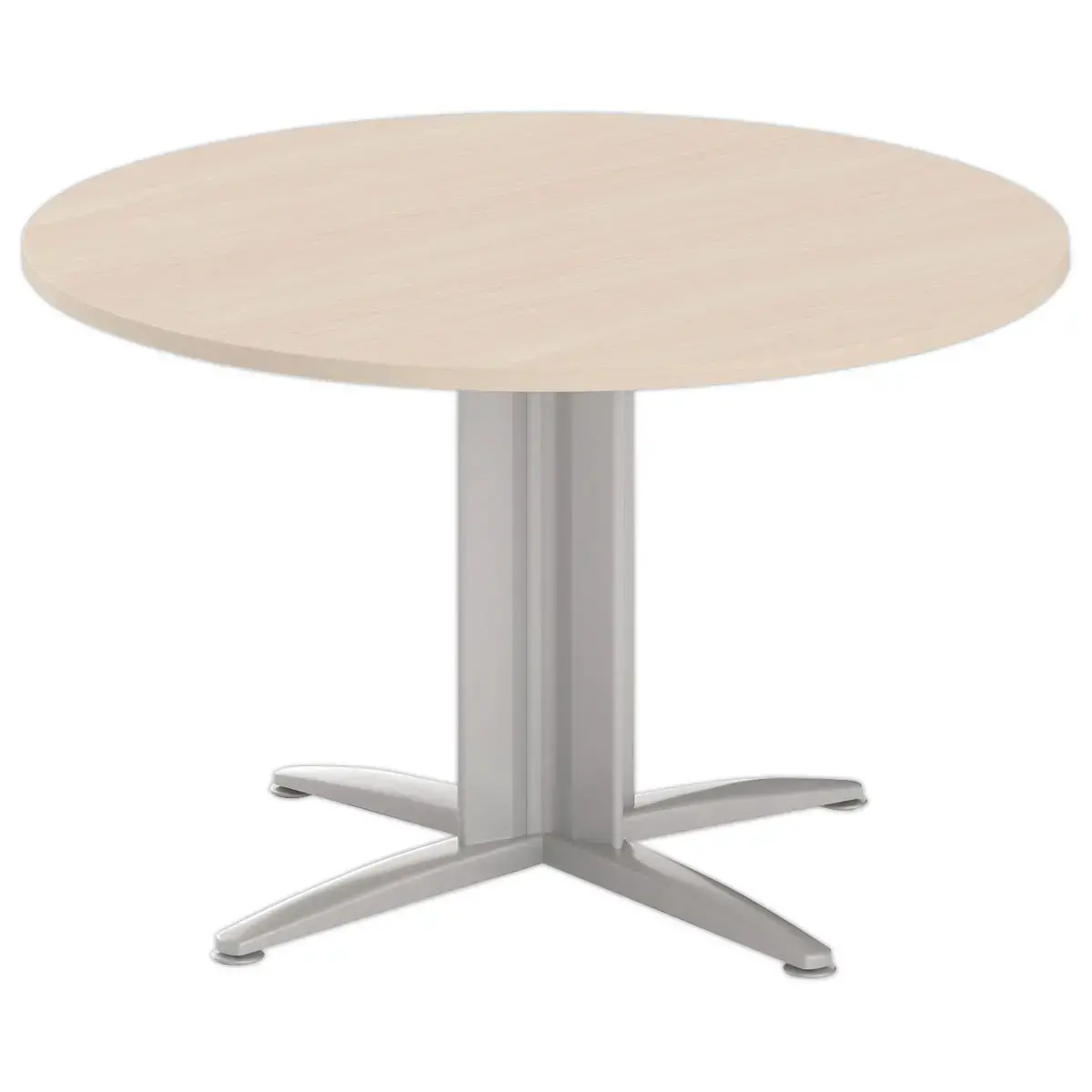 Table réunion ronde diam. 116 cm acacia/aluminium