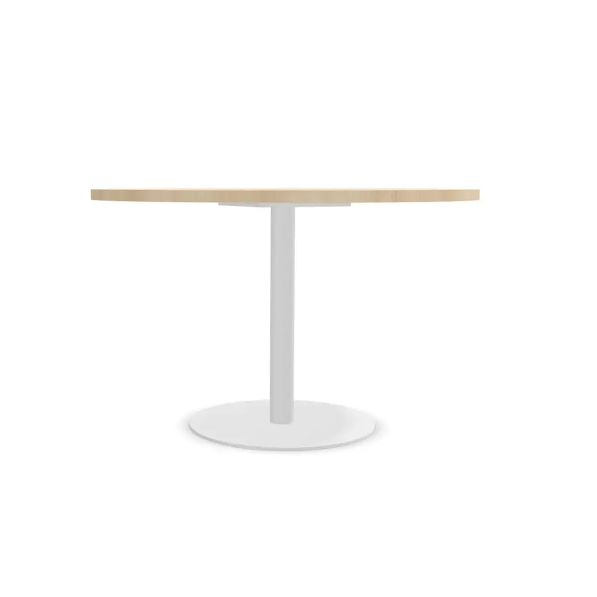 Table ronde diam 116 cm plateau acaciapied tulipe blanc pied tulipe 