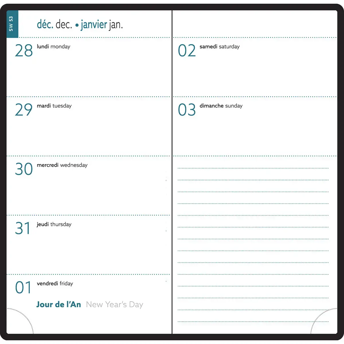 Agenda Semainier de poche Exacompta EasyTime  -9 x 17 cm 