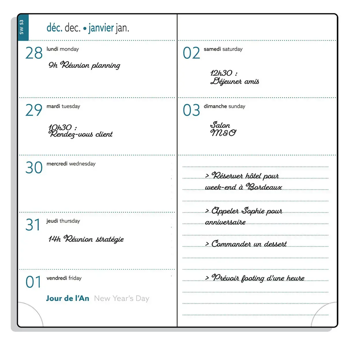 Agenda Semainier de poche Exacompta EasyTime  -9 x 17 cm 