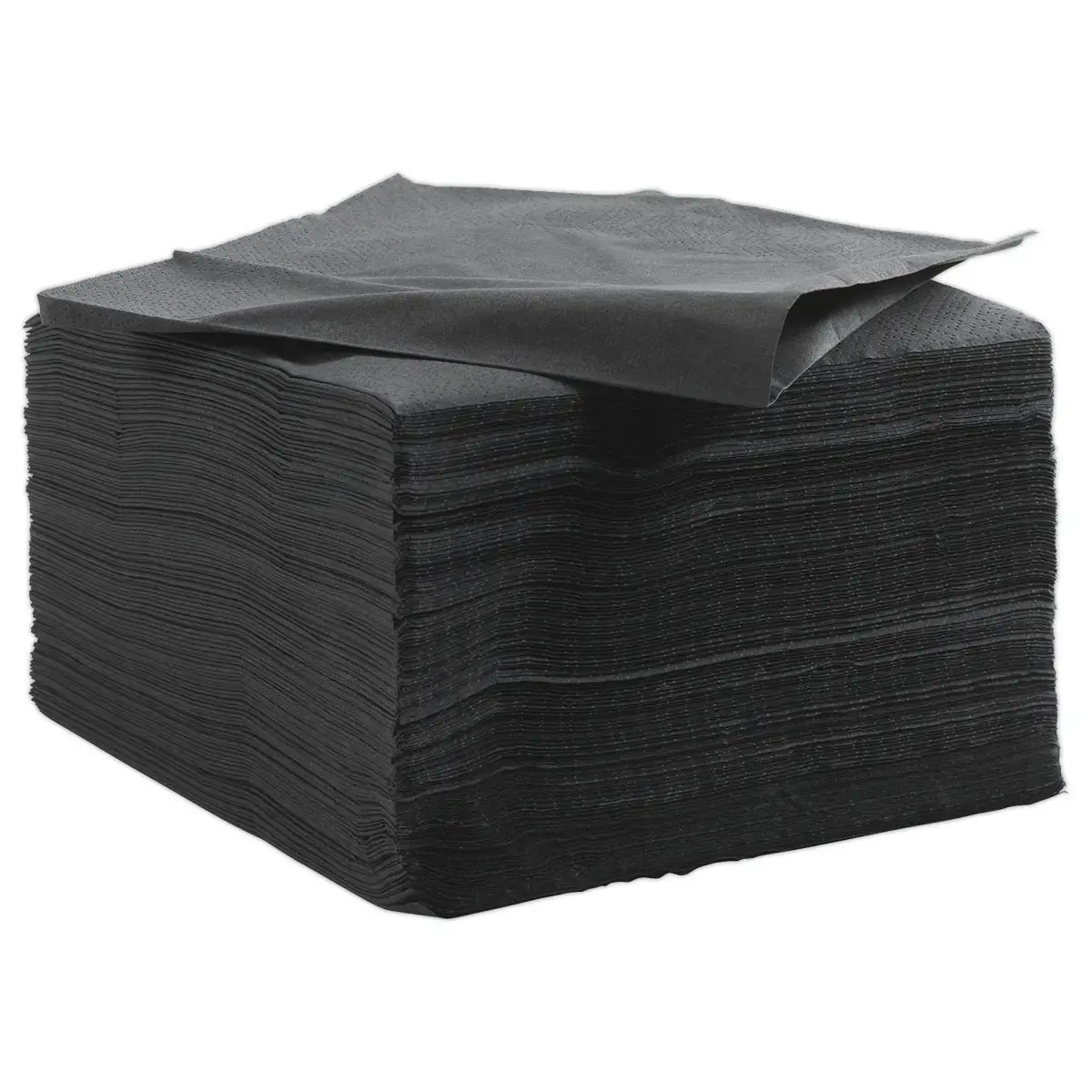 125 serviettes double &eacute;paisseur - 33x33cm - Noir - DUNI 