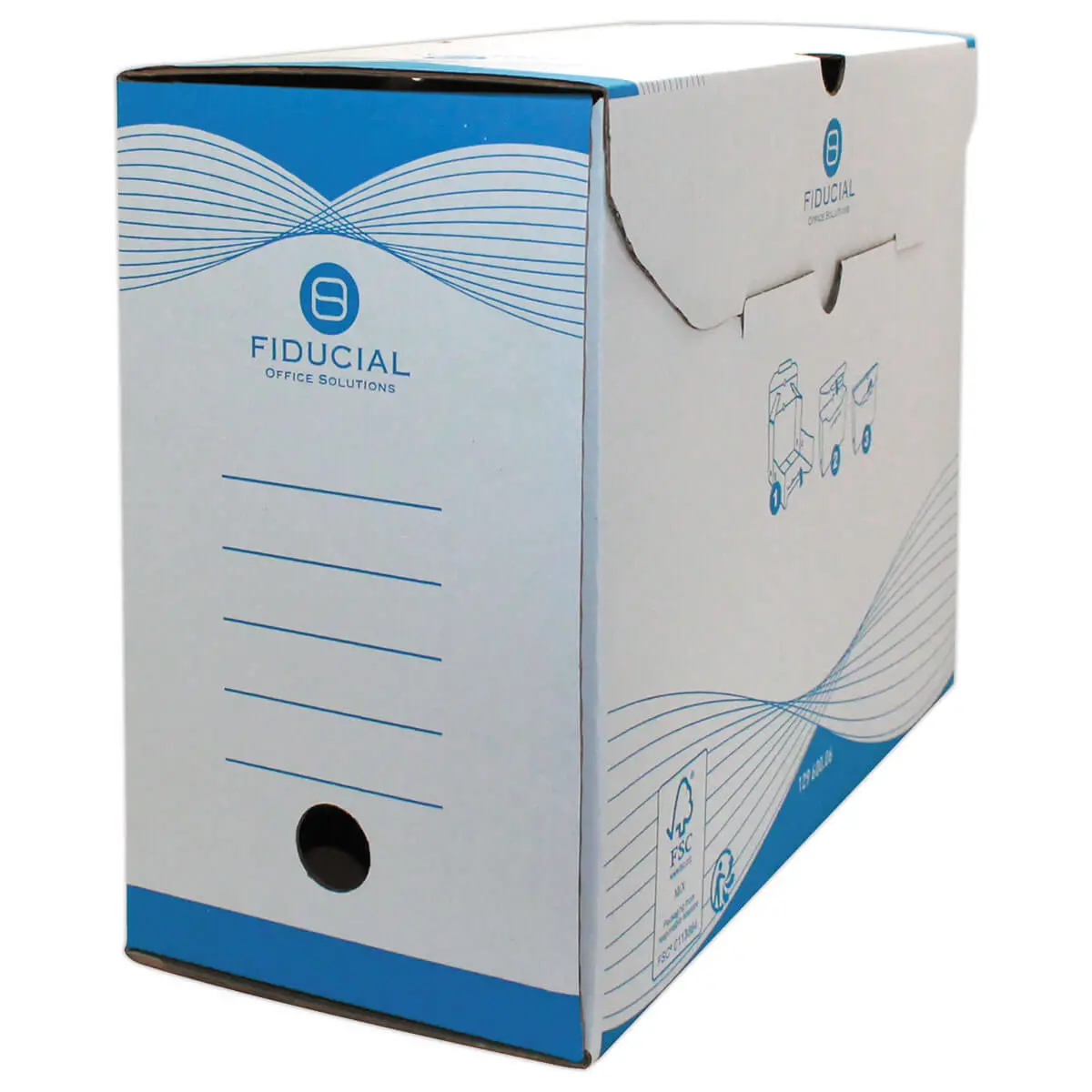 10 Boîtes à archives Easy Color - Dos 15 cm - Bleu - Fiducial