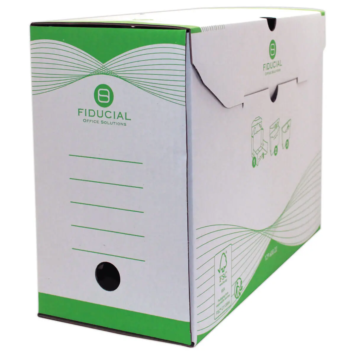 10 Bo&icirc;tes &agrave; archives Easy Color - Dos 15 cm - vert - FIDUCIAL 