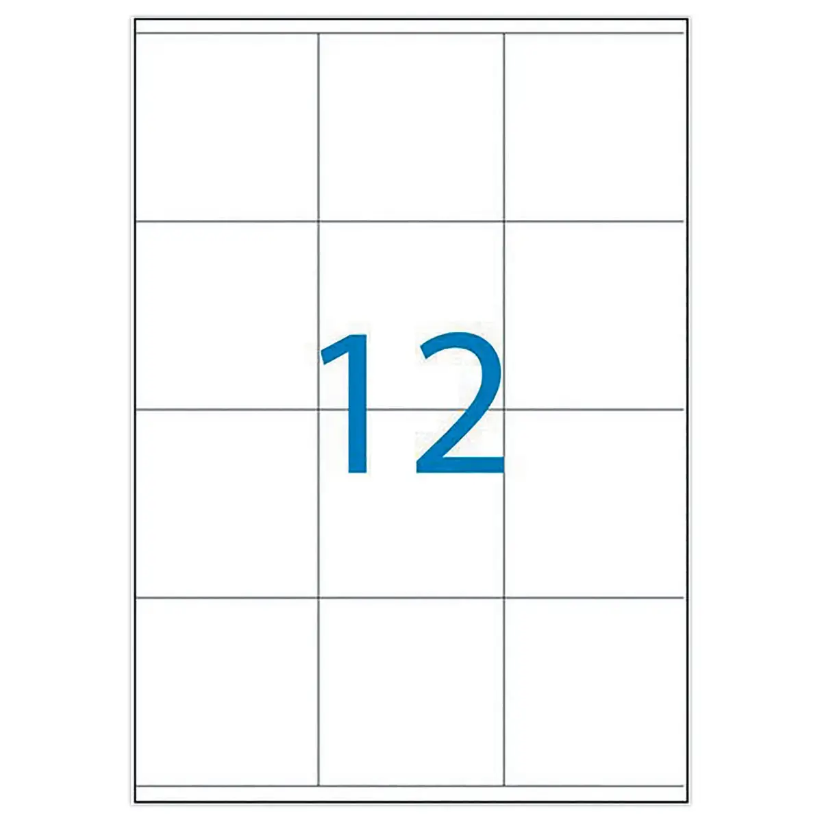 100 Planches d'étiquettes multiusages 70x70 mm soit 1200 étiq/boîte