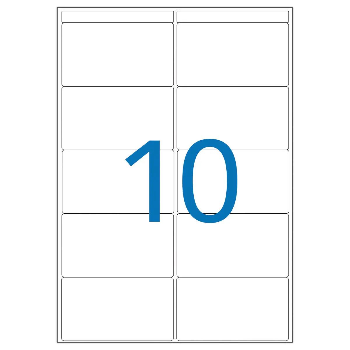 16 Planches d'&eacute;tiquettes multi-usages 38,5x65 mm, blanc, 160 &eacute;tiq. 