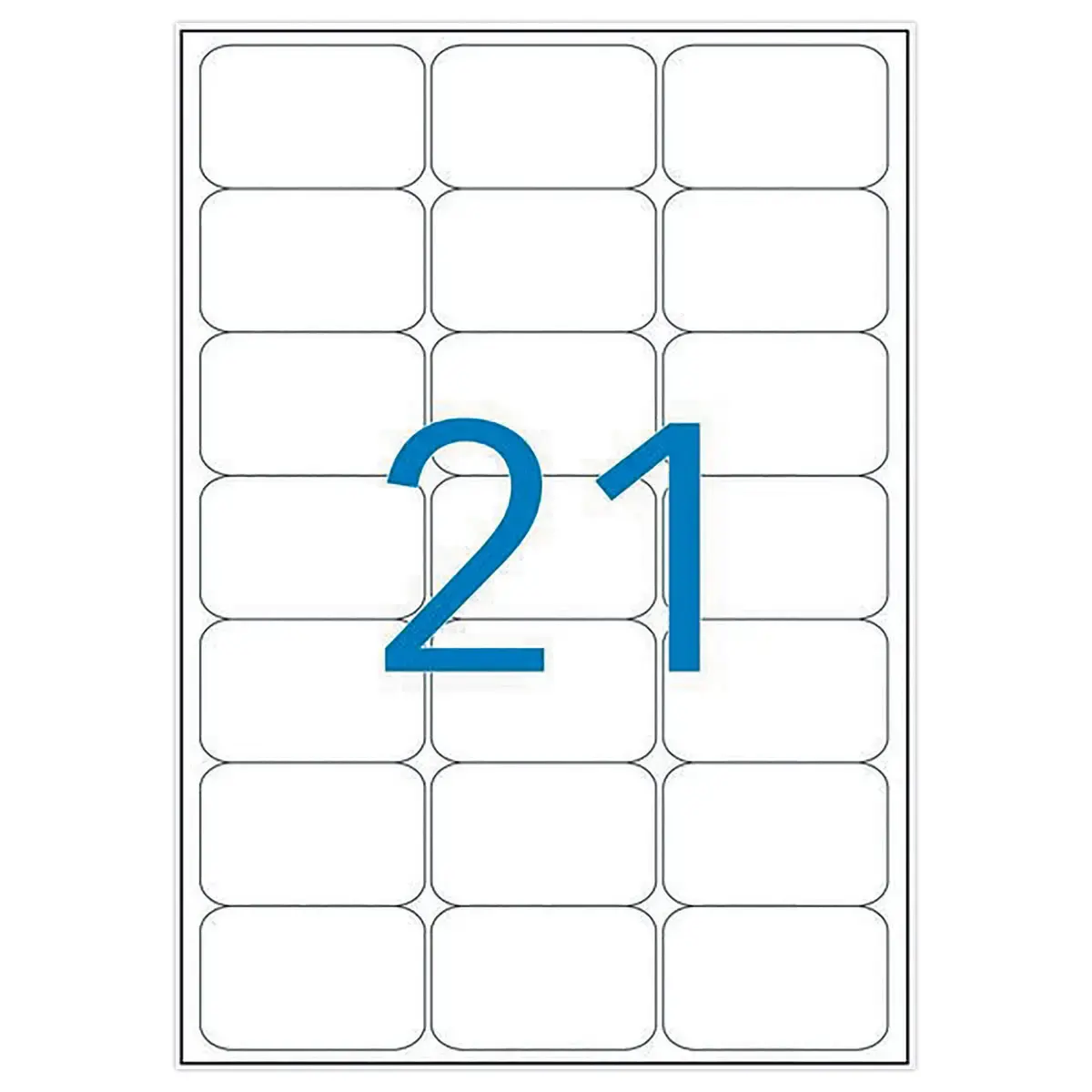 10 Planches d'&eacute;tiquettes transparentes 63,5x38,1 mm 210 &eacute;/Bte 