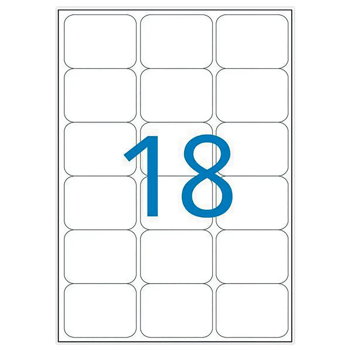 100 Planches d'étiquettes laser L63,5 x H46,6 mm soit 1800 étiq/boîte
