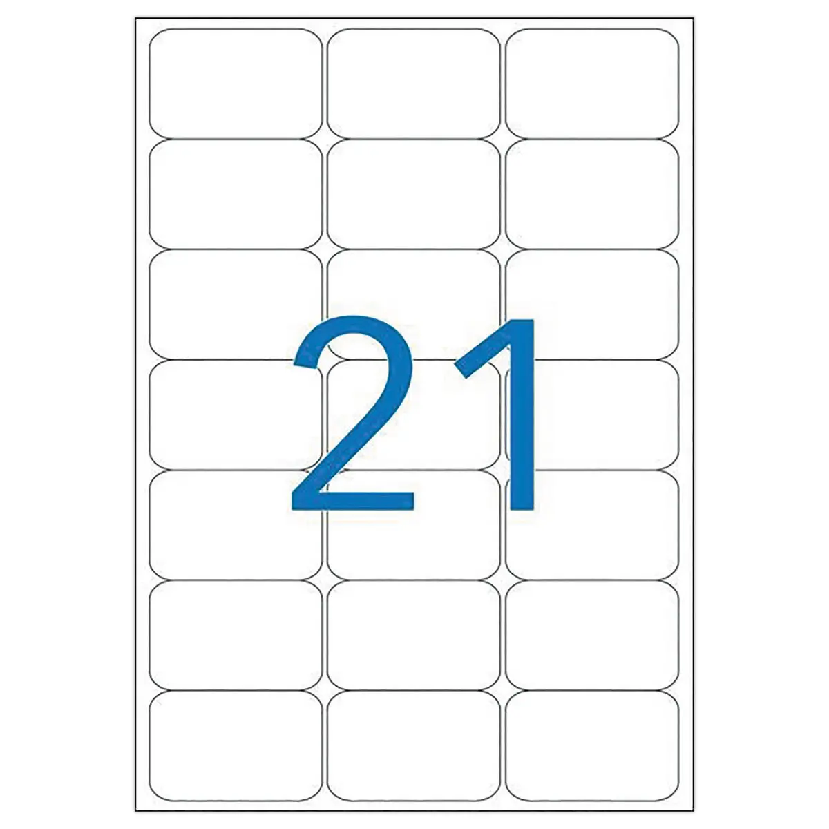 100 Planches d'&eacute;tiquettes laser 100% recycl&eacute;es 63,5X38,1 mm soit 2100 &eacute;tiq 