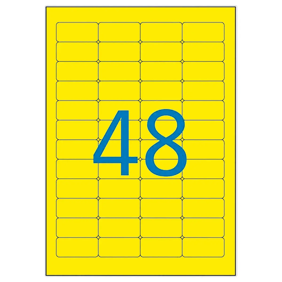 20 Planches d'étiquettes inaltérables laser 45,7x21,2mm 960 étiq jaune