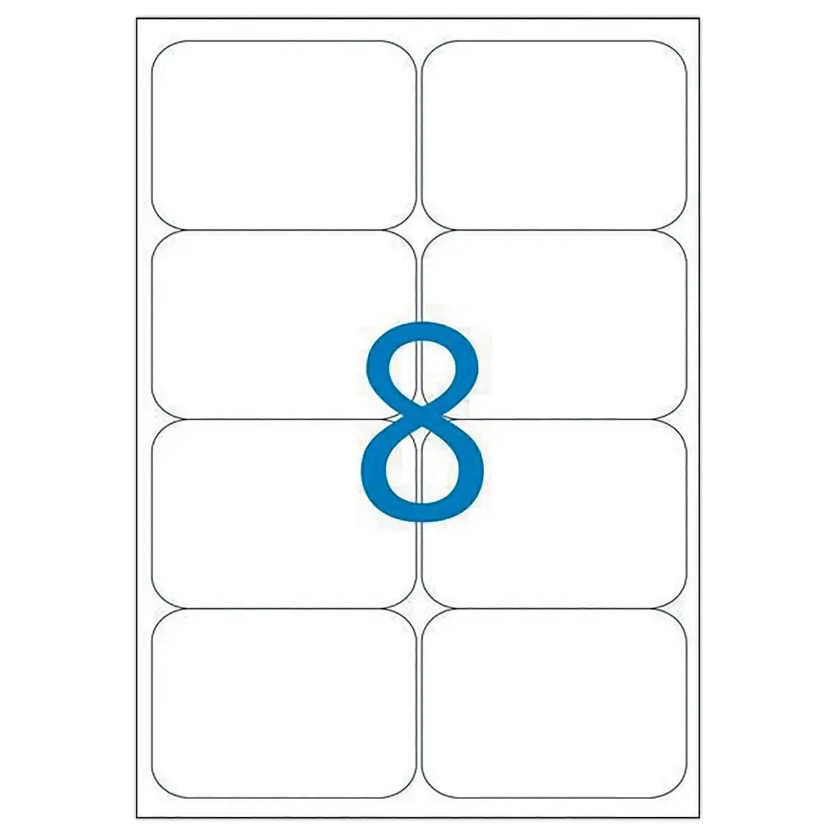 100 Planches d'étiquettes laser 100% recyclées 99,1X67,7 mm soit 800 étiq.