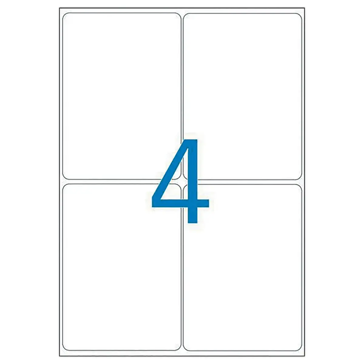 100 Planches d'&eacute;tiquettes laser 100% recycl&eacute;es 99,1x139 mm soit 400 &eacute;t/bte 