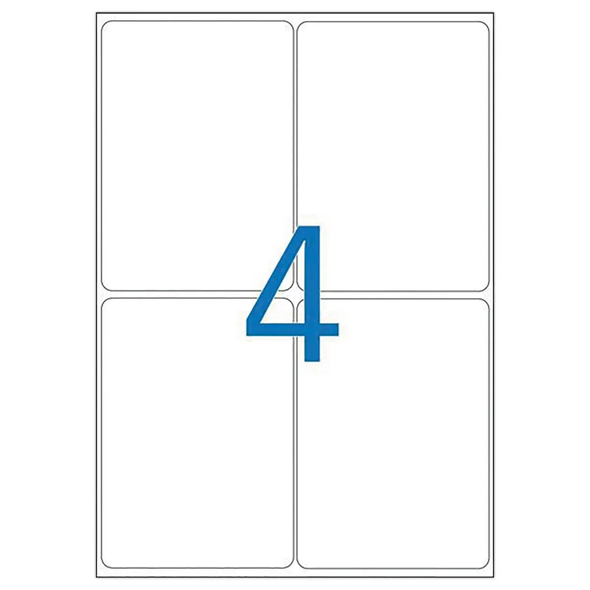 100 Planches d'&eacute;tiquettes laser 100% recycl&eacute;es 99,1x139 mm soit 400 &eacute;t/bte 