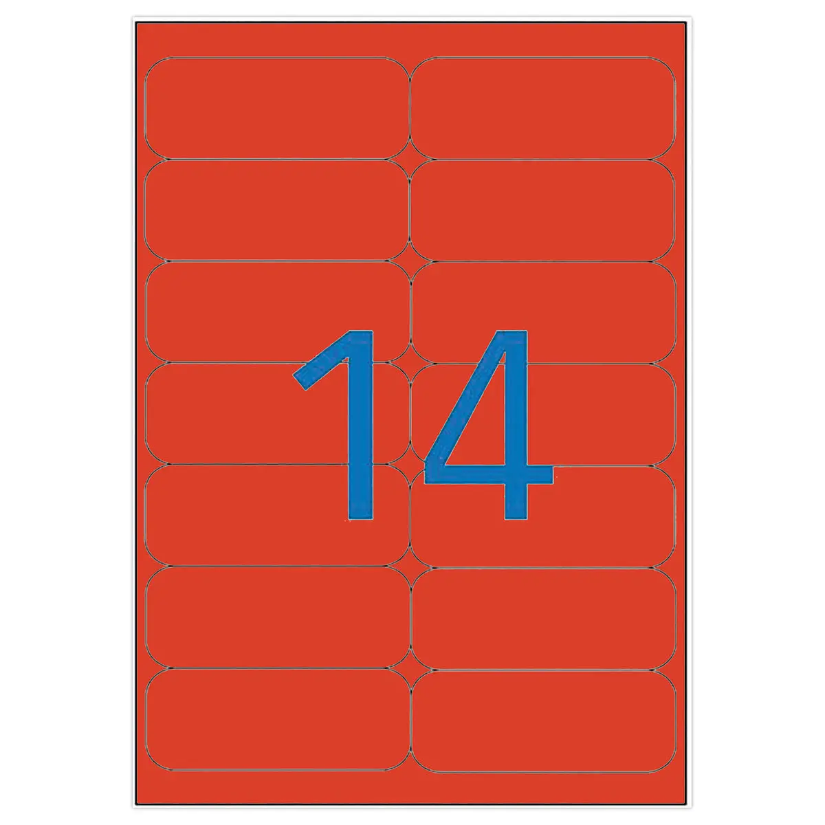 100 Planches d'étiquettes 99,1x38,1 mm 1400/boîte, rouge