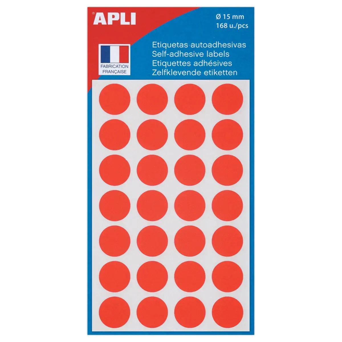 Pastilles gommettes - Ø15 mm - Rouge - Apli