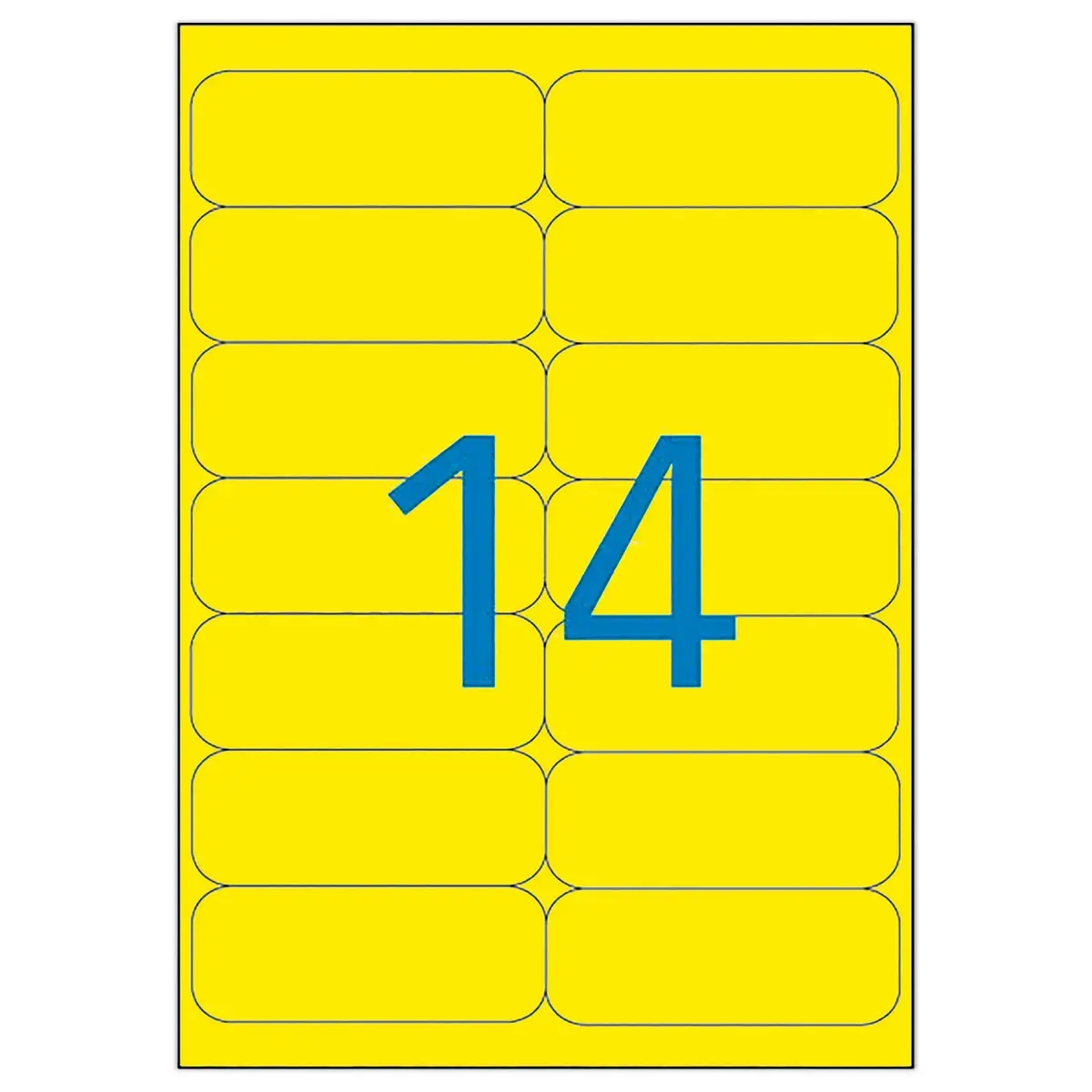 20 Planches de 280 étiquettes fluorescentes 99,1x38,1 jaune fluorescent