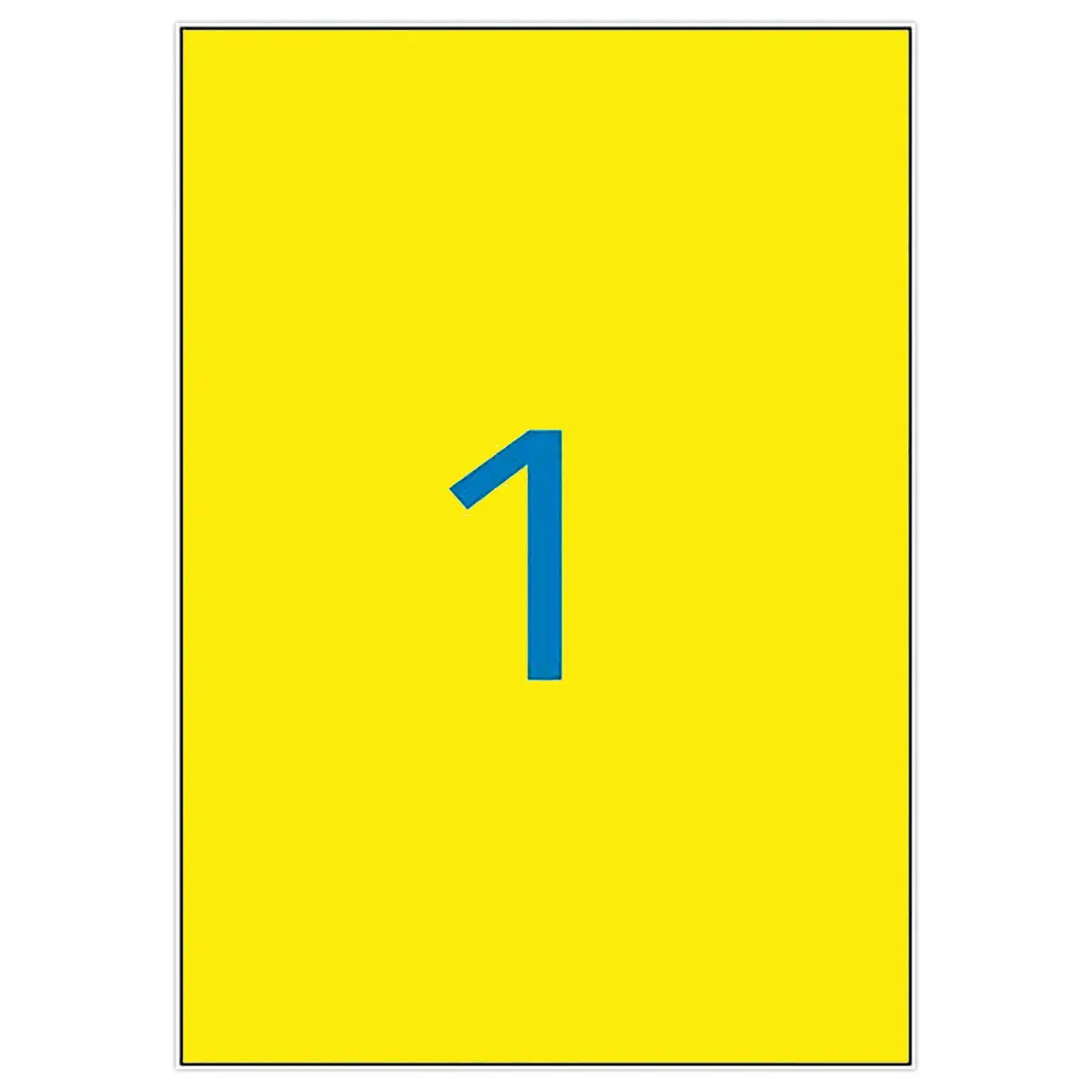 20 Planches étiquettes fluorescentes - 210x297 - Jaune - APLI