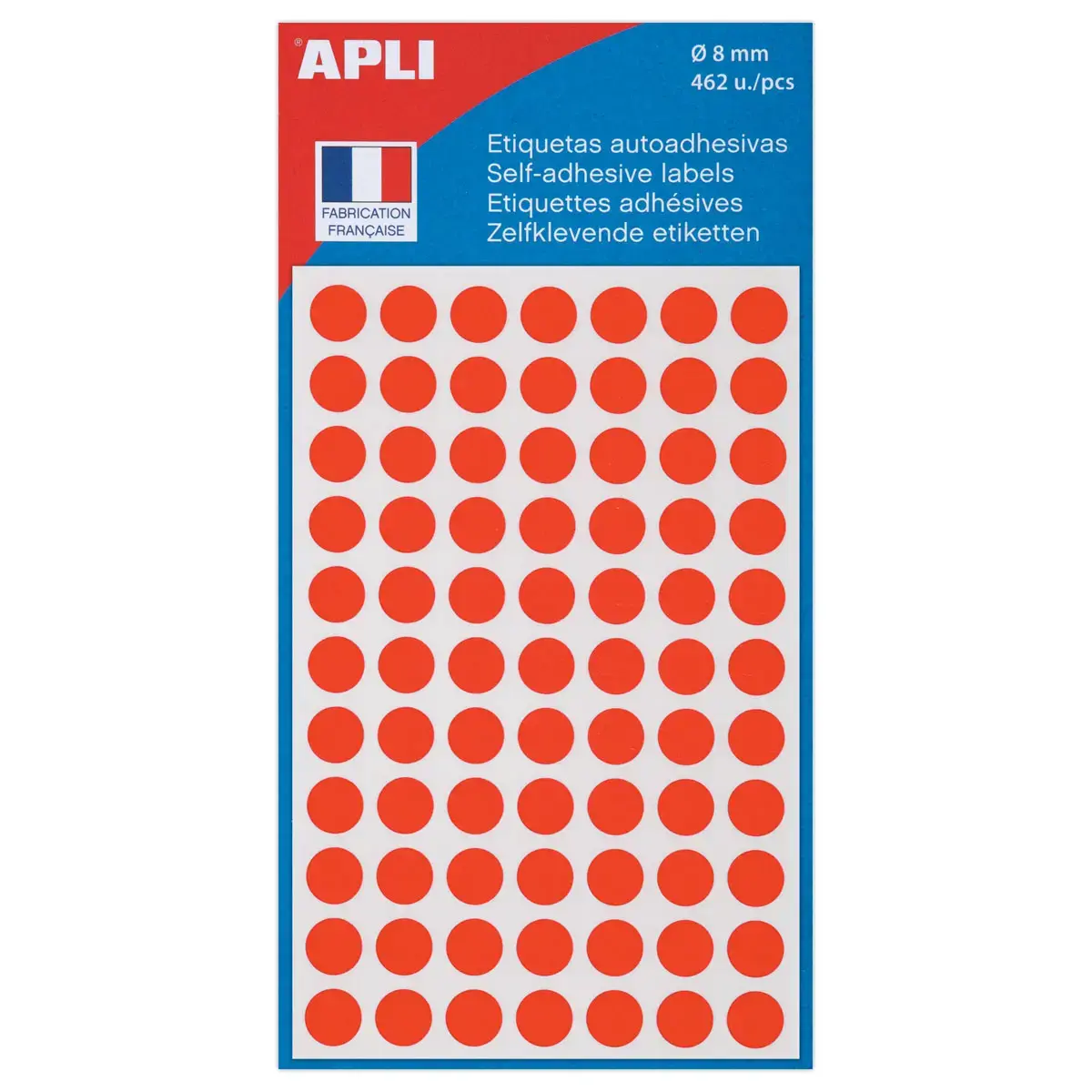 Pastilles gommettes - Ø 8 mm - Rouge - Apli