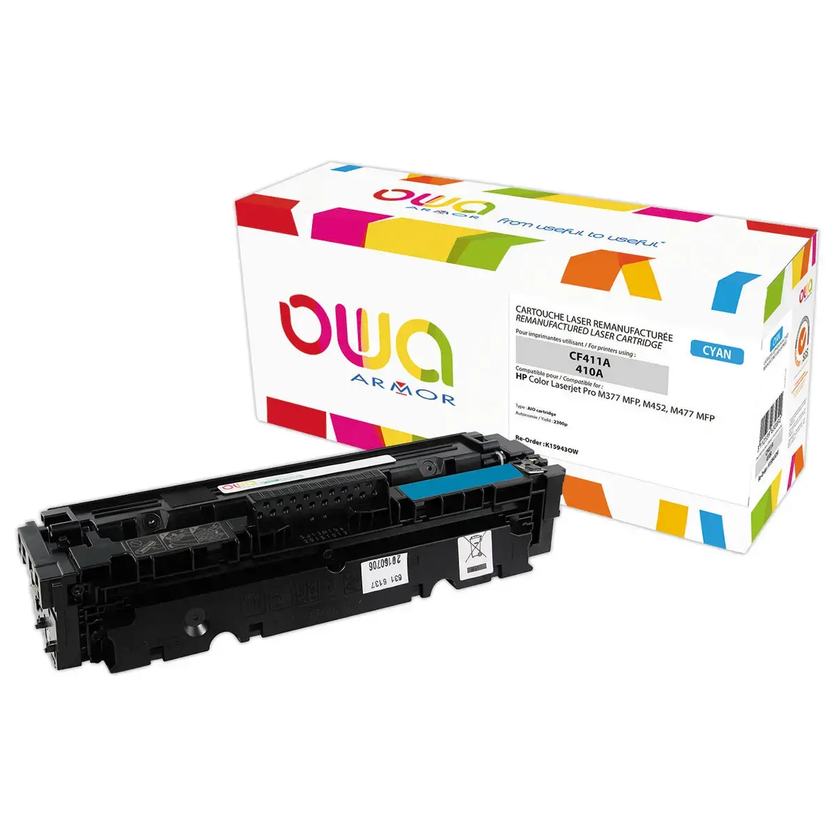 Toner &eacute;q. HP CF411A - Cyan - OWA 