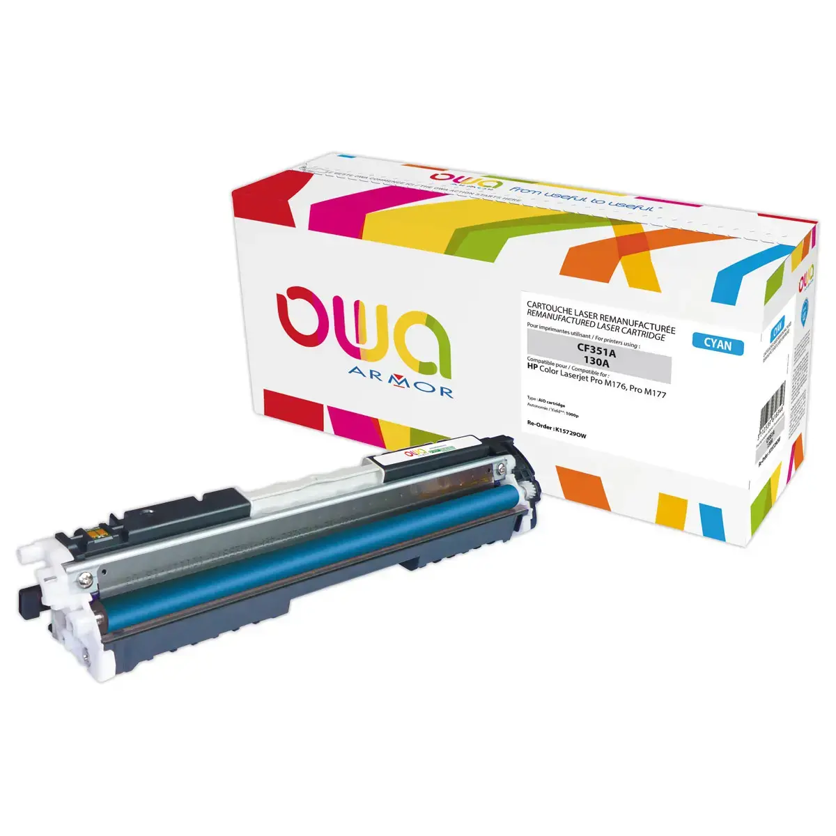 Toner &eacute;q. HP CF351A - Cyan - OWA 