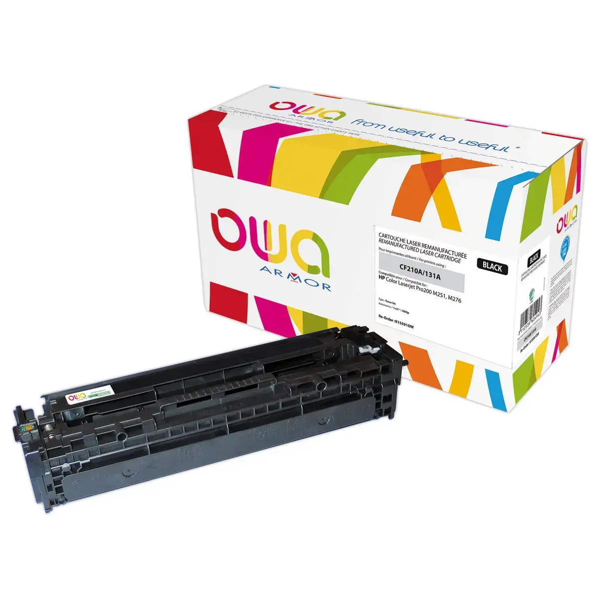 Toner éq. CANON 731BK, HP CF210A - Noir - OWA