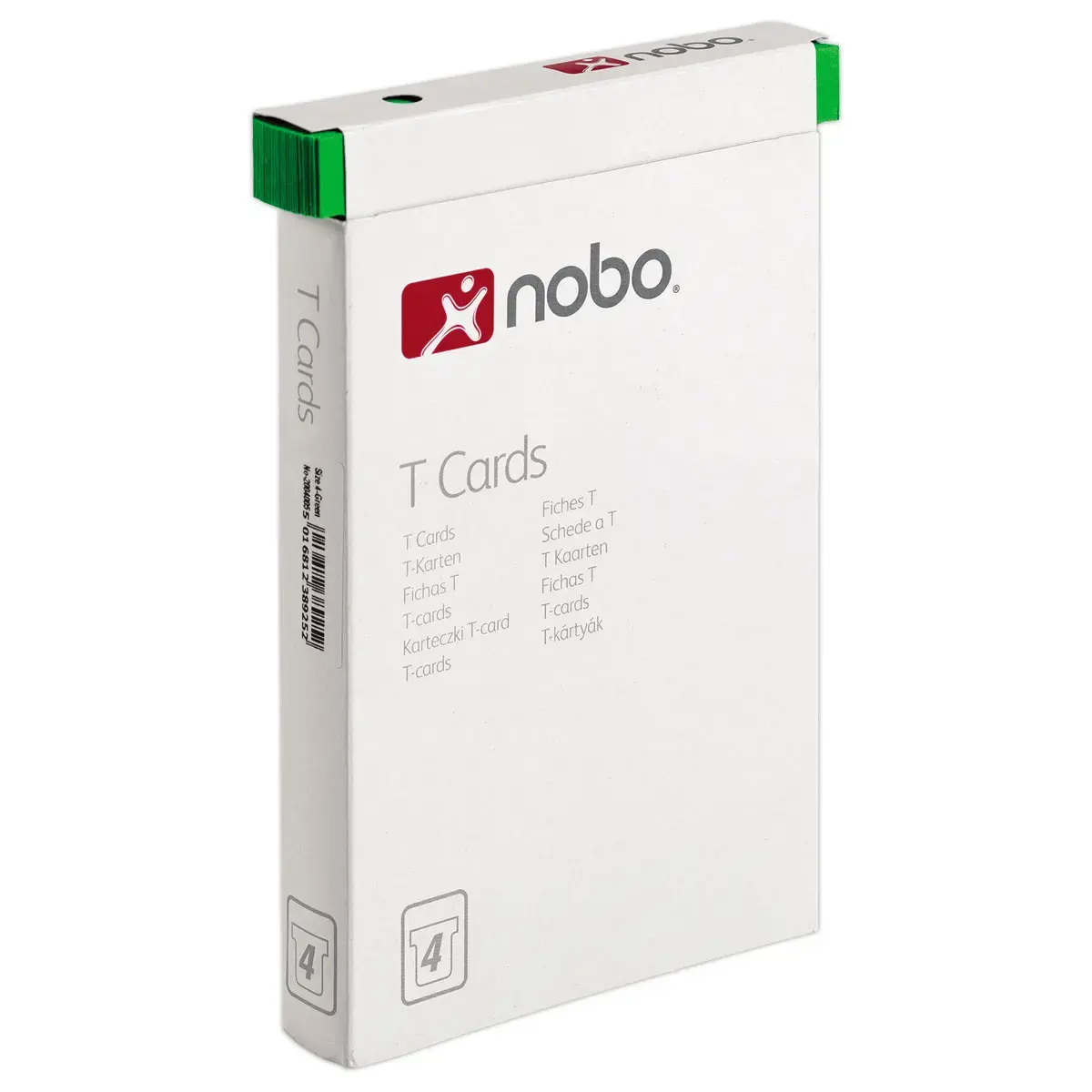 100 Fiches T pour planning - Taille 4 - Vert - NOBO