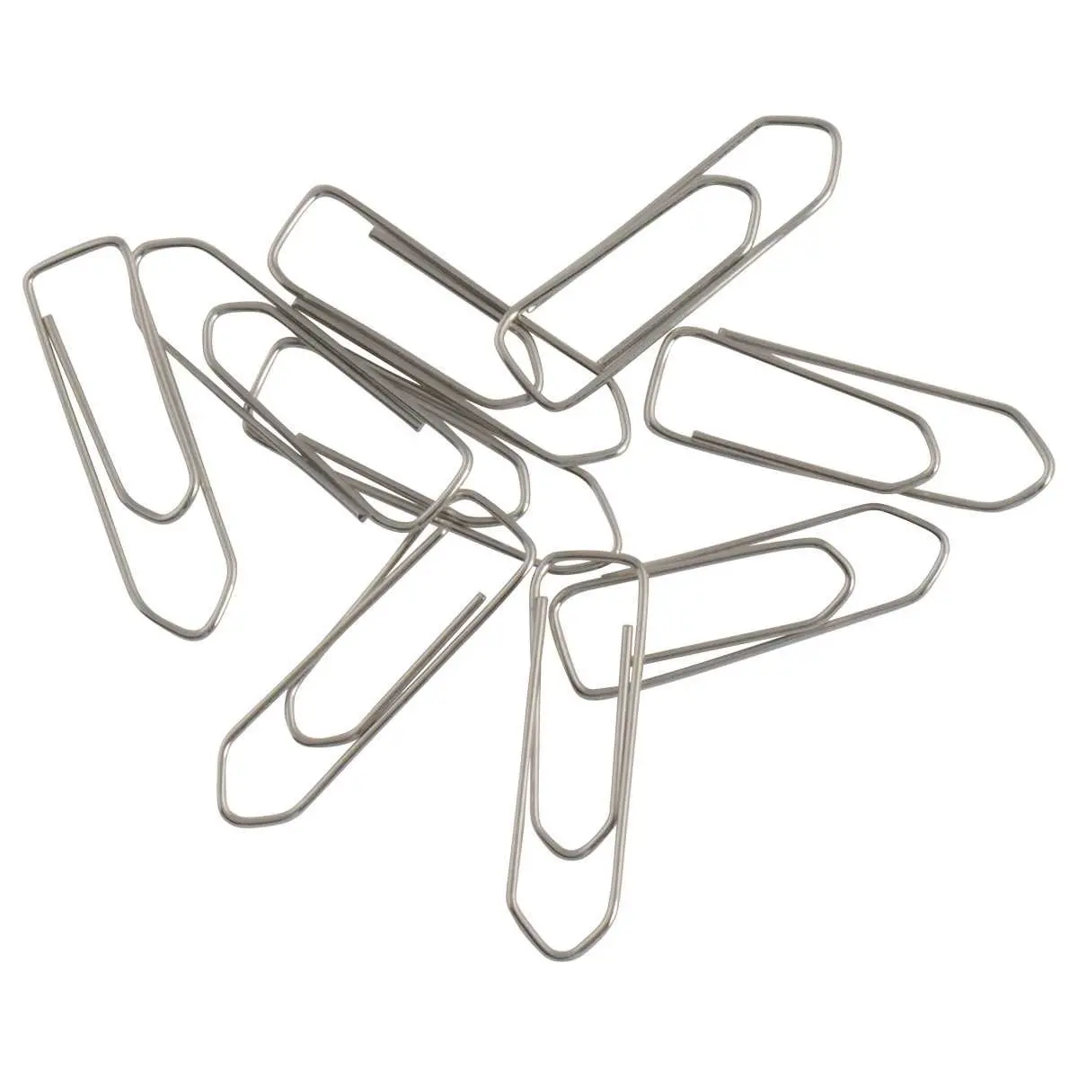 100 Trombones bout chevron acier nickel&eacute; 32 mm 