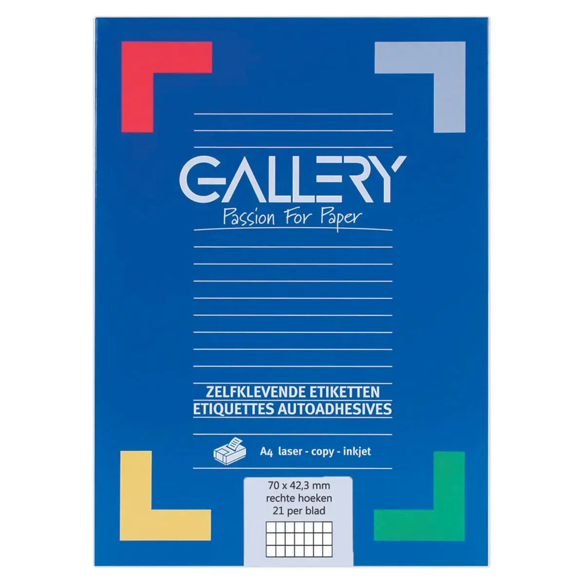 étiquettes Gallery 70x42,3mm - permanent - blanc
