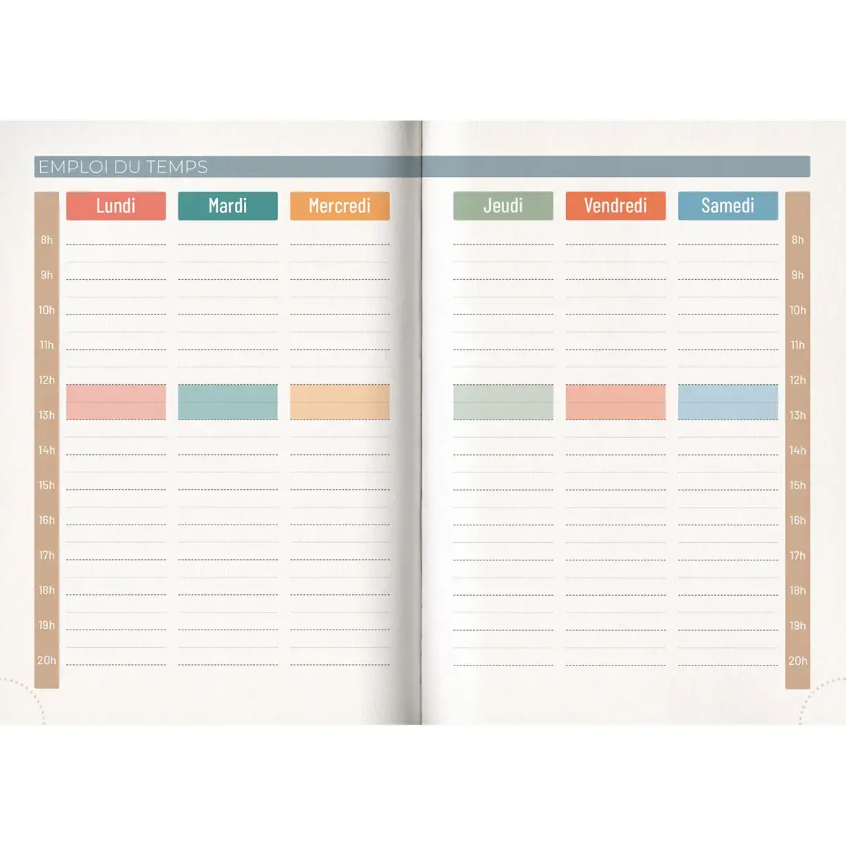 Agenda journalier  Techno - 12,5x17,5 cm - Bleu - Septembre &agrave; septembre - BOUCHUT GRANDREMY 