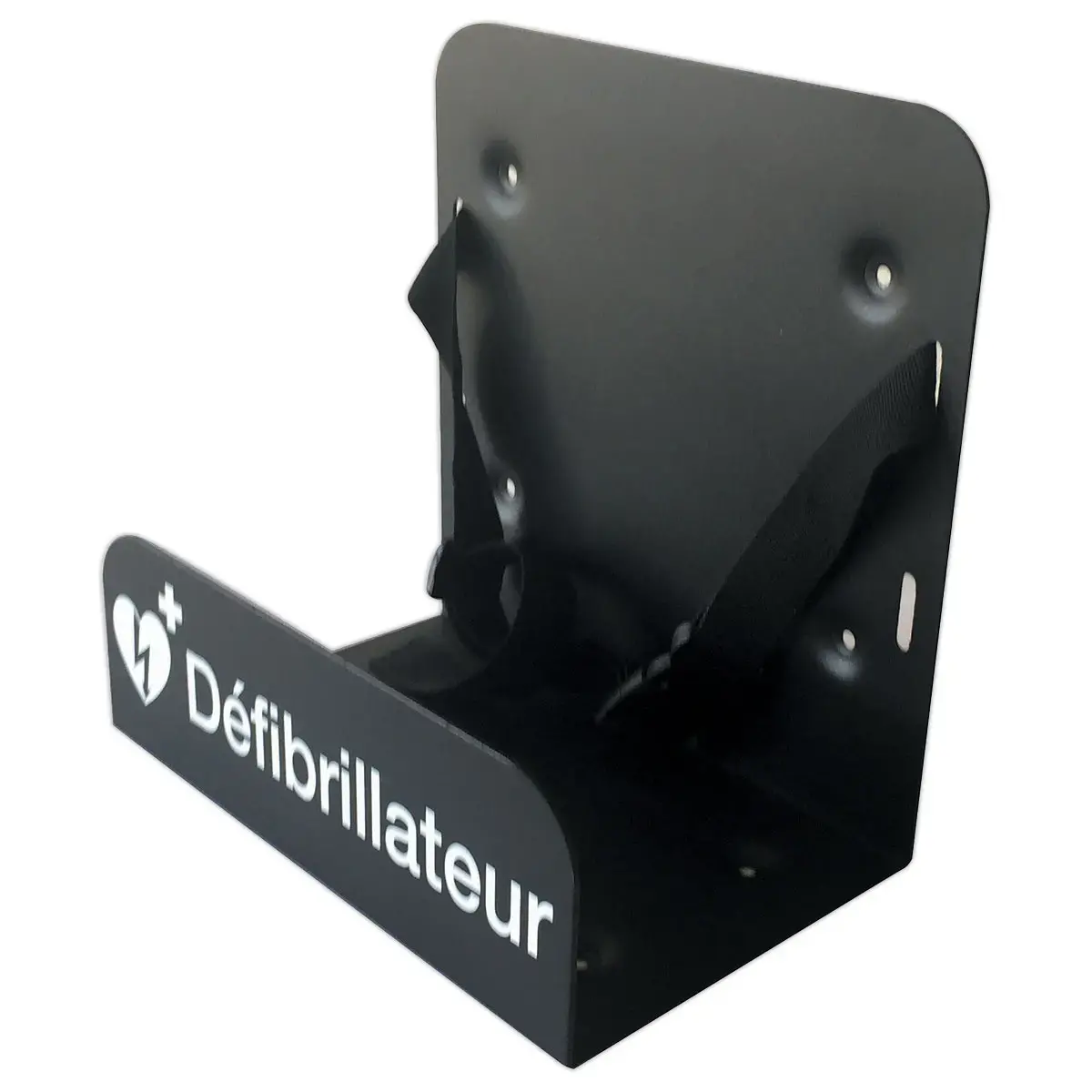 Support mural en m&eacute;tal pour DAE L 23x P 15,4 x H 21,7 cm, noir 