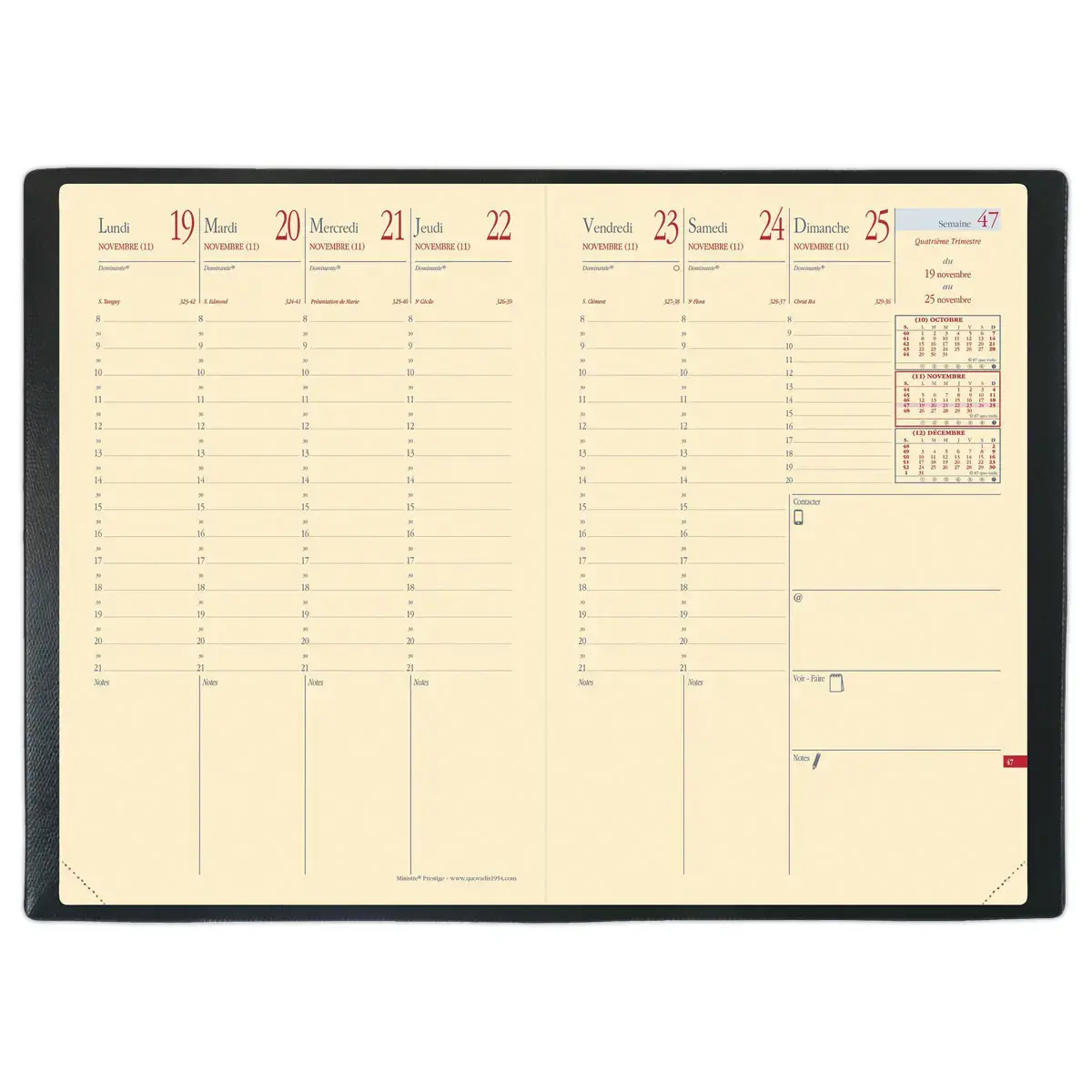 Agenda semainier Soho - 16x24cm - Rouge - Janvier à décembre - QUO VADIS