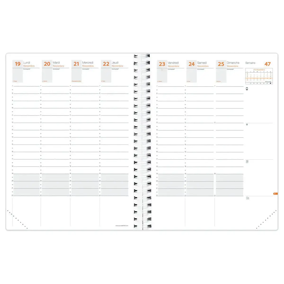 Agenda semainier Time Life - 21x27cm - Bleu - Janvier à décembre - QUO VADIS