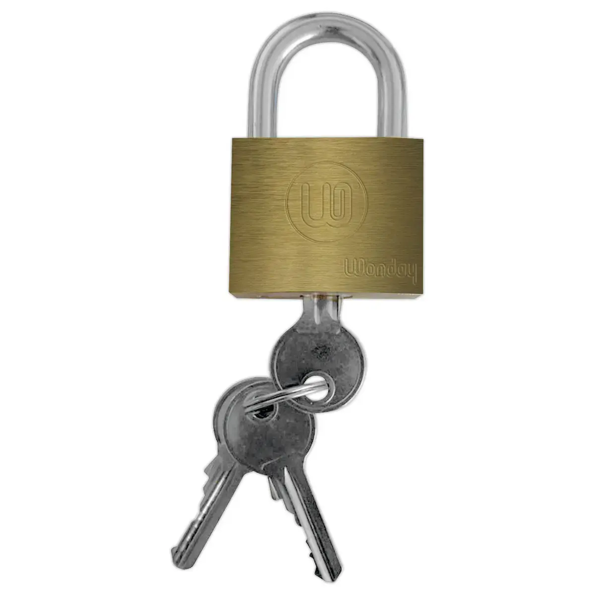 Cadenas à clé double ancrage - Mécanisme à goupilles - 37 mm - Laiton - Wonday