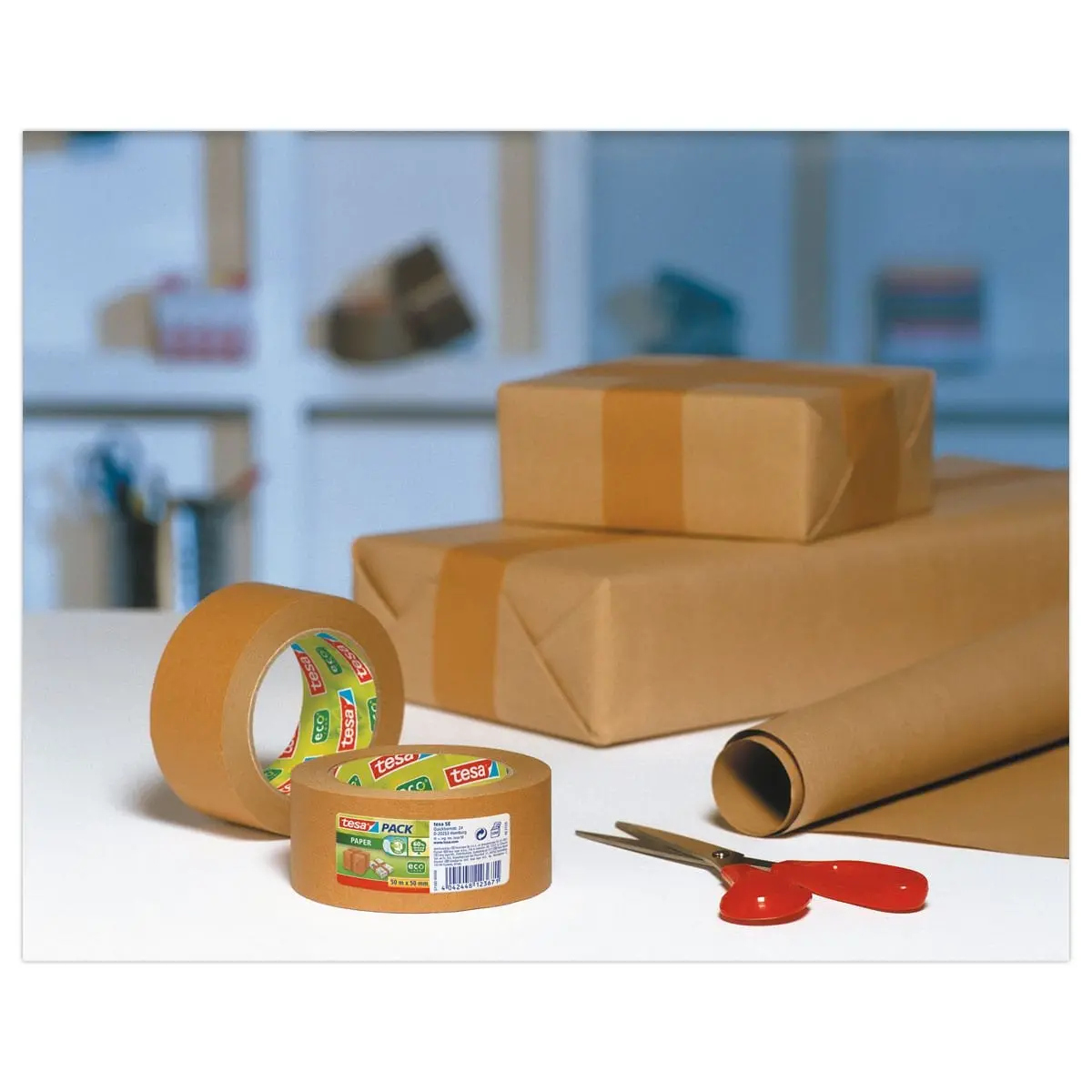 Ruban adh&eacute;sif Kraft tesa&reg; rouleau de 50 mm x 50 m marron 