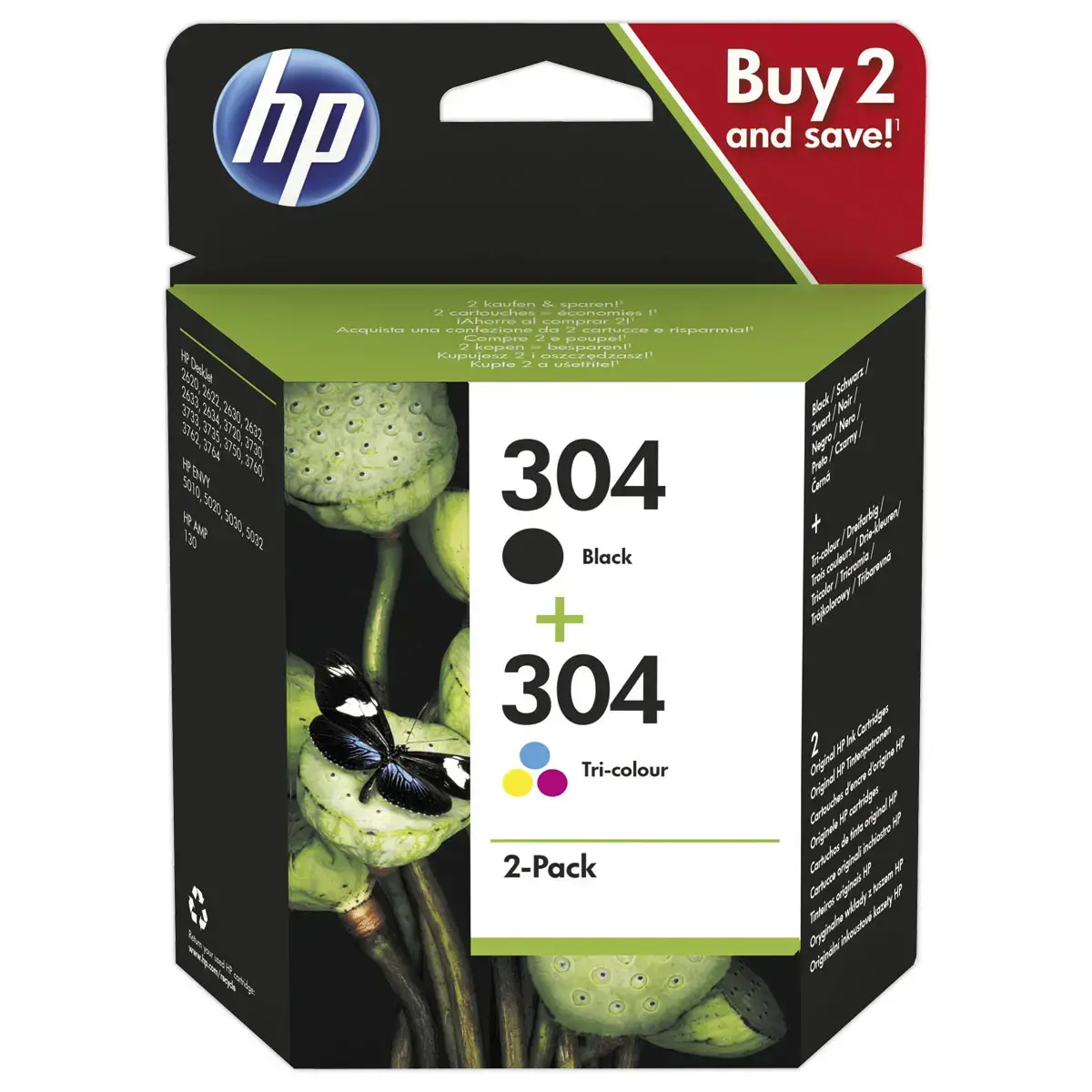 2 Cartouches HP 304 3JB05AE - 4 Couleurs - HP 