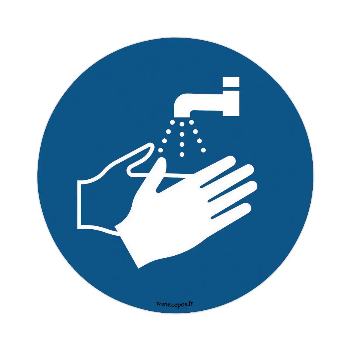 Adhésif mural lavage des mains obligatoire, 30 cm